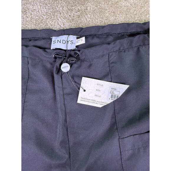 SNDYS Womens Wide Leg Pants Size 10 Black Drawstring legs Boho NWT E393 - Picture 4 of 14